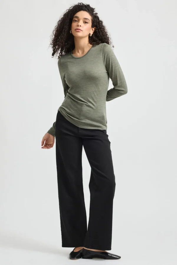 Toorallie Crew Merino Tee - Bay Leaf
