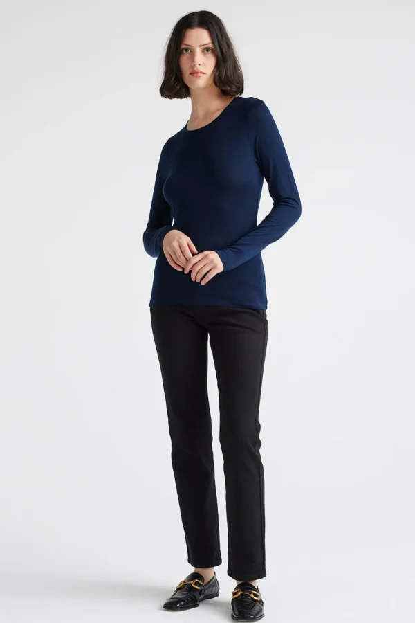 Toorallie Crew Merino Tee - Navy
