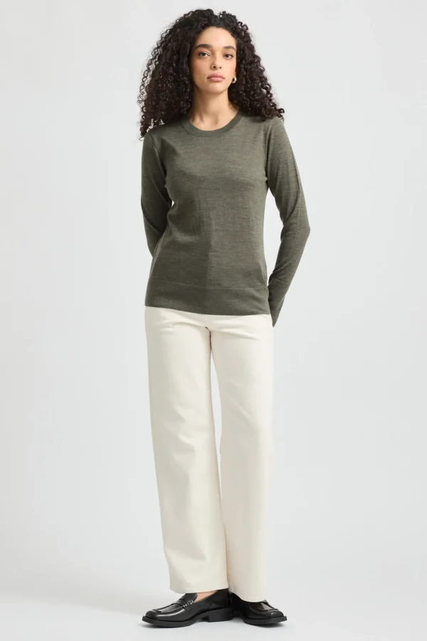 Toorallie Fine Merino Crew - Bay Leaf