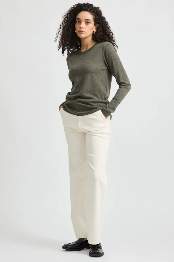 Toorallie Fine Merino Crew - Bay Leaf