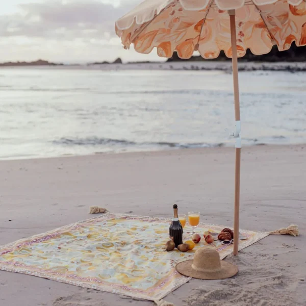 Wandering Folk Le Lemon Picnic Rug - Nectar