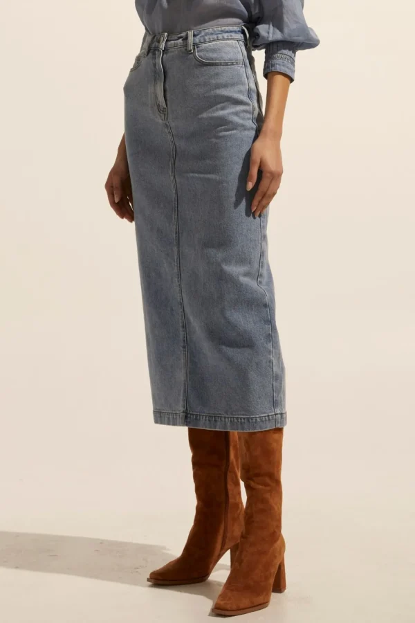 Zoe Kratzmann Accord Skirt - Washed Denim