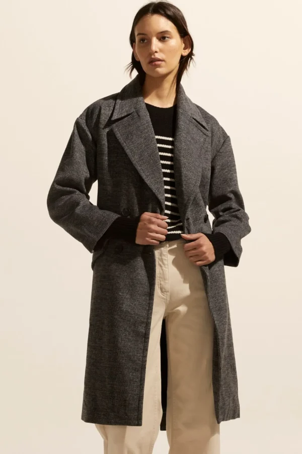 Zoe Kratzmann Pillar Coat - Black Mini Check