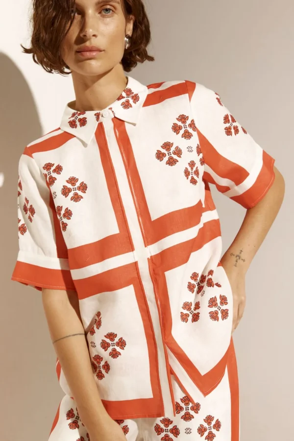 Zoe Kratzmann Pixel Top - Tamarillo Scarf